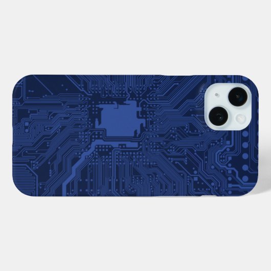 Blue Geek Motherboard Patroon Case-Mate iPhone Case (Achterkant (horizontaal))