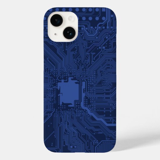 Blue Geek Motherboard Patroon Case-Mate iPhone Case (Achterkant)