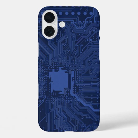 Blue Geek Motherboard Patroon Case-Mate iPhone Case (Achterkant)