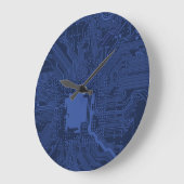Blue Geek Motherboard Patroon Grote Klok (Hoek)