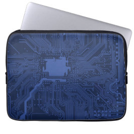 Blue Geek Motherboard Patroon Laptop Sleeve