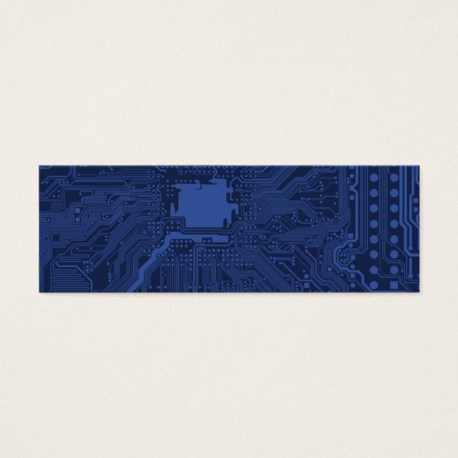 Blue Geek Motherboard Patroon Mini Visitekaartjes (Voorkant)