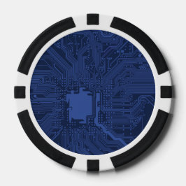 Blue Geek Motherboard Patroon Pokerchips