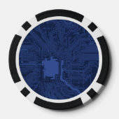Blue Geek Motherboard Patroon Pokerchips (Achterkant)