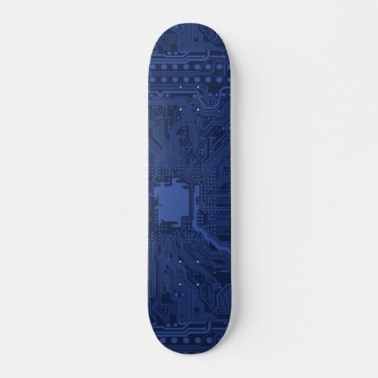 Blue Geek Motherboard Patroon Skateboard (Voorkant)