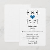 Blue Geeky Glasses Response Kaart (Voorkant / Achterkant)