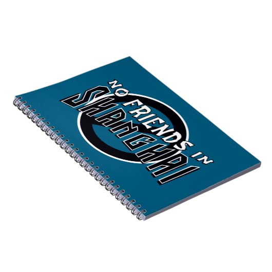BLUE "Geen vrienden in Shanghai" Spiral Notitieboe Notitieboek (Rechterzijde)