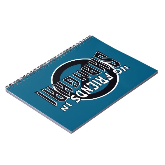 BLUE "Geen vrienden in Shanghai" Spiral Notitieboe Notitieboek (Linkerzijde)