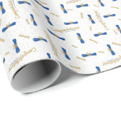 Blue Gefeliciteerd Afstuderen diplomatiek jaar Cadeaupapier (Rol Hoek)