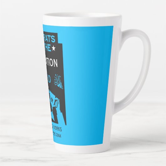 Blue gefeliciteerd met de promotie latte mok (Rechts)