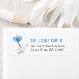 Blue Gekke Goose Address Return Etiket