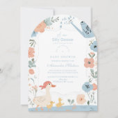 Blue Gekke Goose Baby shower Kaart (Voorkant)