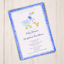 Blue Gekke Goose Baby shower Kaart