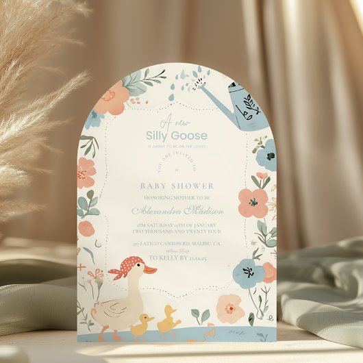 Blue Gekke Goose Baby shower Kaart