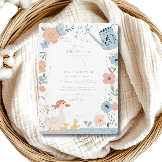 Blue Gekke Goose Baby shower Kaart