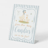 Blue Gekke Goose Baby shower Raad eens hoeveel Reclamebord Met Voetstuk (Voorkant)
