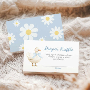 Blue Gekke Goose Boy Baby shower Luier Raffle Informatiekaartje