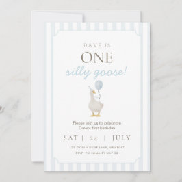 Blue Gekke Goose eerste verjaardag Kaart