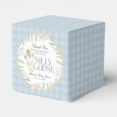 Blue Gekke Goose Floral Gingham Baby shower Bedankdoosjes (Achterkant)