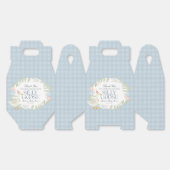 Blue Gekke Goose Floral Gingham Baby shower Bedankdoosjes (Ongevouwen)