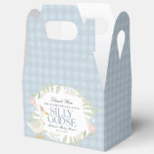Blue Gekke Goose Floral Gingham Baby shower Bedankdoosjes (Open)