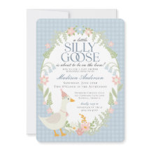 Blue Gekke Goose Floral Gingham Baby shower