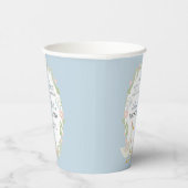 Blue Gekke Goose Floral Gingham Verjaardagsfeest Papieren Bekers (Rechts)