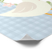 Blue Gekke Goose Gingham Baby shower Welkomstbord Poster (Hoek)
