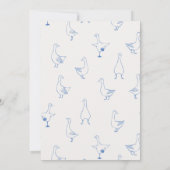 Blue Gekke Goose Gingham Ribbon Boy Baby shower Bedankkaart (Achterkant)