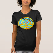 Blue Gemstone Colored Libra Symbol T-shirt (Voorkant)