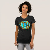 Blue Gemstone Colored Virgo Symbol T-shirt (Voorkant volledig)