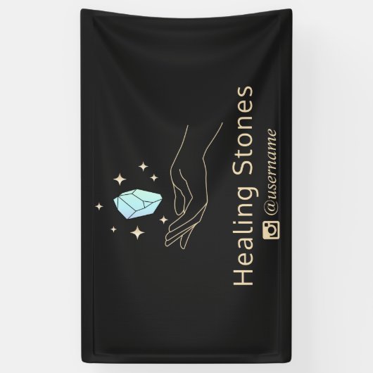 Blue Gemstone Energy Crystal Healer S\\ Banner (Verticaal)