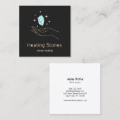 Blue Gemstone Energy Crystal Healer Vierkante Visitekaartje (Voorkant / Achterkant)