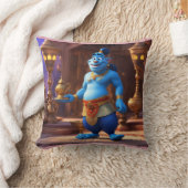 Blue Genie Magic-3D-Cartoon Aladdin-geïnspireerd o Kussen (Deken)