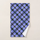 Blue Gentian Flower Abstract Pattern Bad Handdoek (Handdoek)