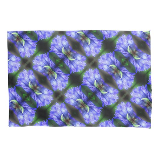 Blue Gentian Flower Abstract Pattern Kussensloop (Voorkant)