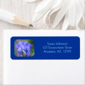 Blue Gentian Flower-adres Etiket (Insitu)