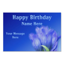 Blue Gentian Flower Happy Birthday