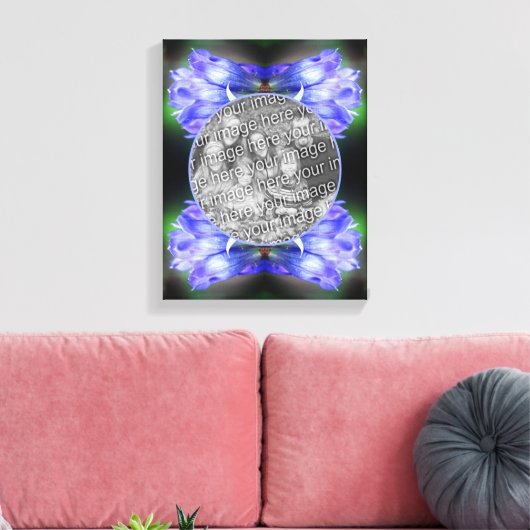 Blue Gentian Flower Lijst Creëer Uw eigen foto Canvas Afdruk (Insitu (Woonkamer))