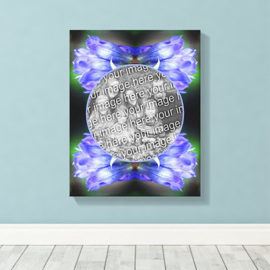 Blue Gentian Flower Lijst Creëer Uw eigen foto Canvas Afdruk (Insitu (Houten vloer))