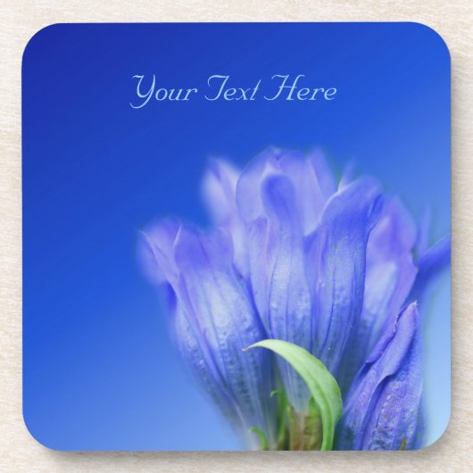 Blue Gentian Flower Natuur Onderzetter set (Voorkant)