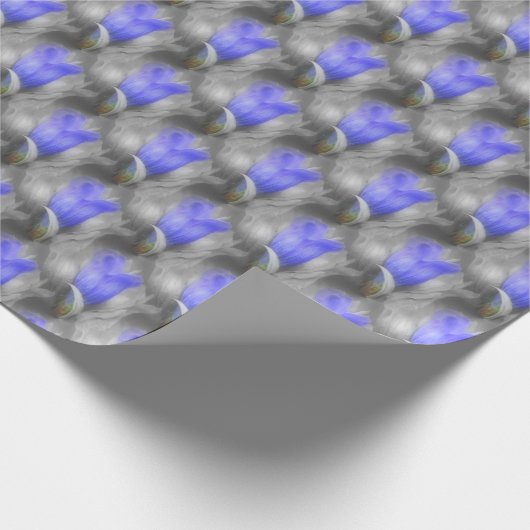 Blue Gentian Flower Natuur Pattern Cadeaupapier (Hoek)