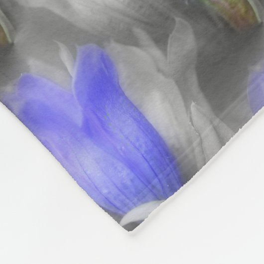 Blue Gentian Flower Natuur Pattern Fleece Deken (Hoek)