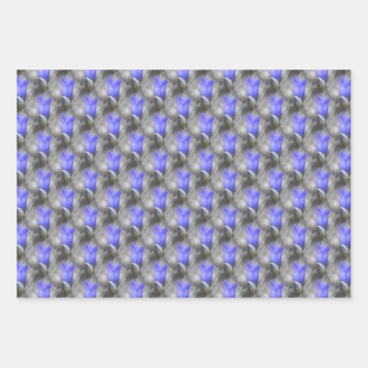 Blue Gentian Flower Natuur Pattern Inpakpapier Vel (Voorkant 3)