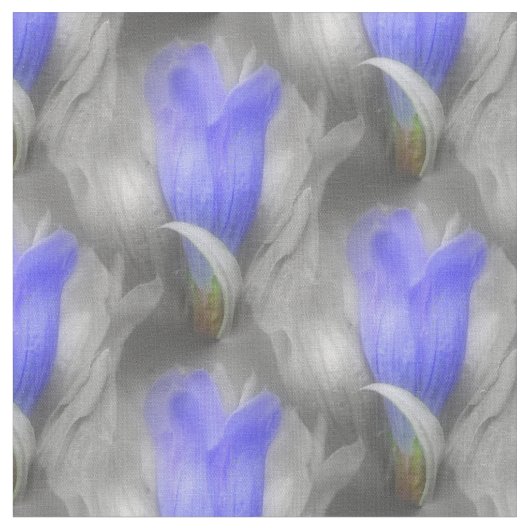 Blue Gentian Flower Natuur Pattern Stof (Close Up)