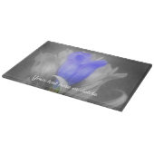 Blue Gentian Flower Partial Color Personalized Snijplank (Hoek)