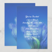 Blue Gentian Flower Party Kaart (Voorkant / Achterkant)
