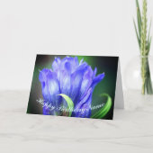 Blue Gentian Flower Personalized Birthday Kaart (Voorkant)