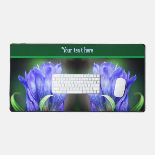 Blue Gentian Flower Personalized Bureaumat (Keyboard & Muis)