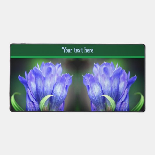 Blue Gentian Flower Personalized Bureaumat (Voorkant)